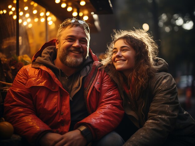 Foto gratuita un bel ritratto di padre e figlia per la celebrazione della festa del padre