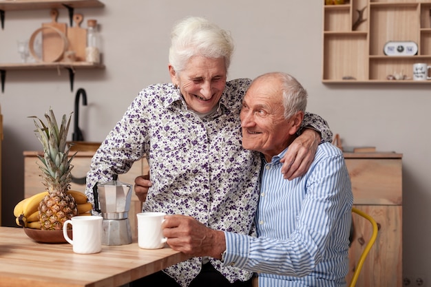 Lovely senior man and woman in love