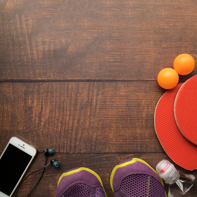 Lovely sport composition with ping-pong elements