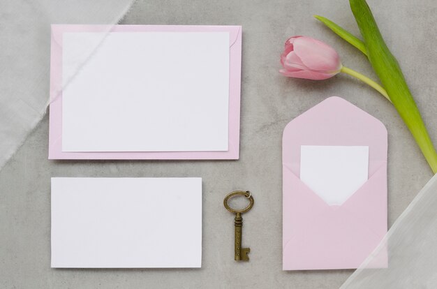 Lovely wedding stationery with tulip