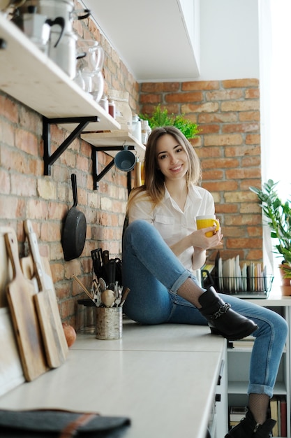 Lovely woman holding a mug