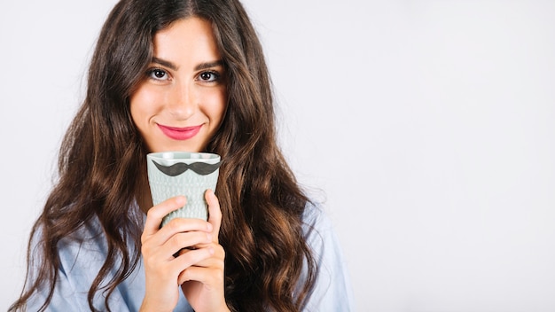 Lovely woman with cup