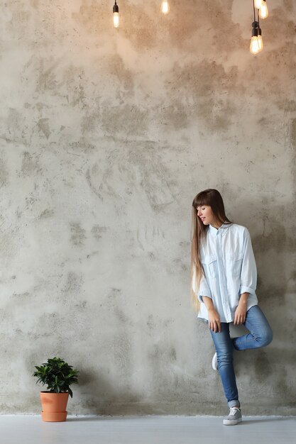 Lovely young woman posing