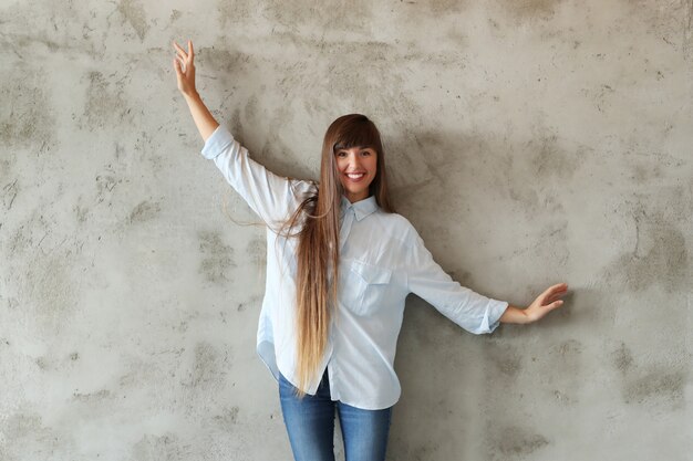 Lovely young woman posing