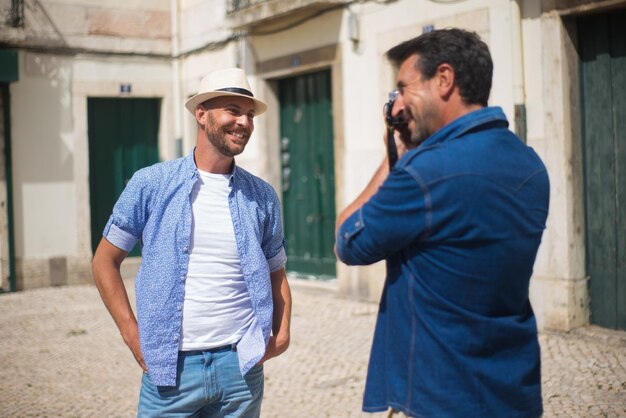 Loving gay men having vacation in Europe