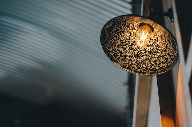 Low angle selective focus shot of a lamp with an interesting design