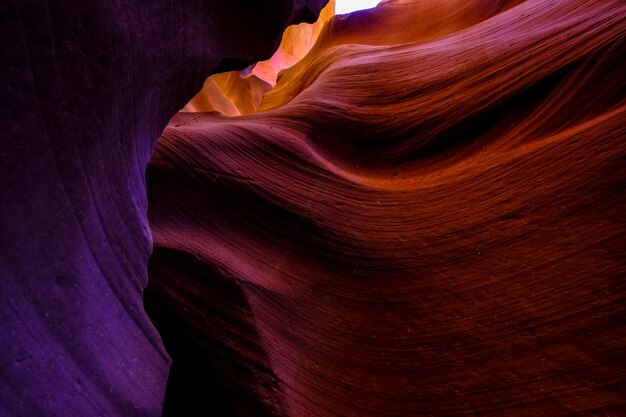 Low angle shot of the Antelope Canyon in Arizona