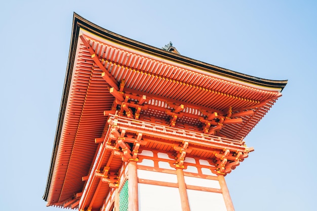 京都の清水寺のローアングルショット