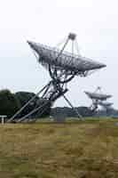 Free photo low angle shot of a radio telescope near westerbork in the netherlands