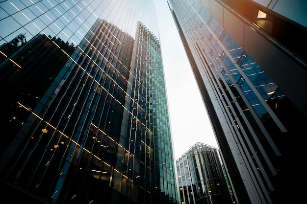 Low angle of tall buildings in the city