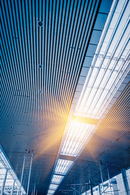 Low angle view of building ceiling