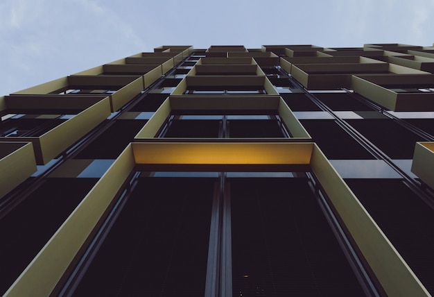 Low Angle View of Modern Building with Glass Windows