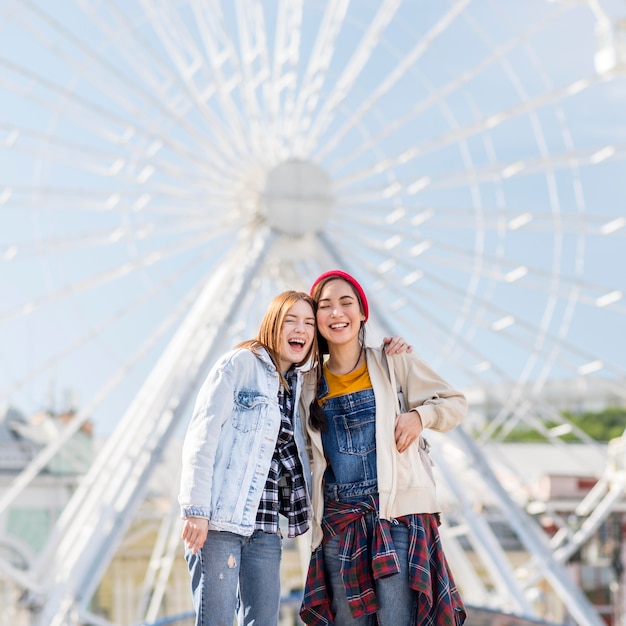 Free Photo low angle women at london eye