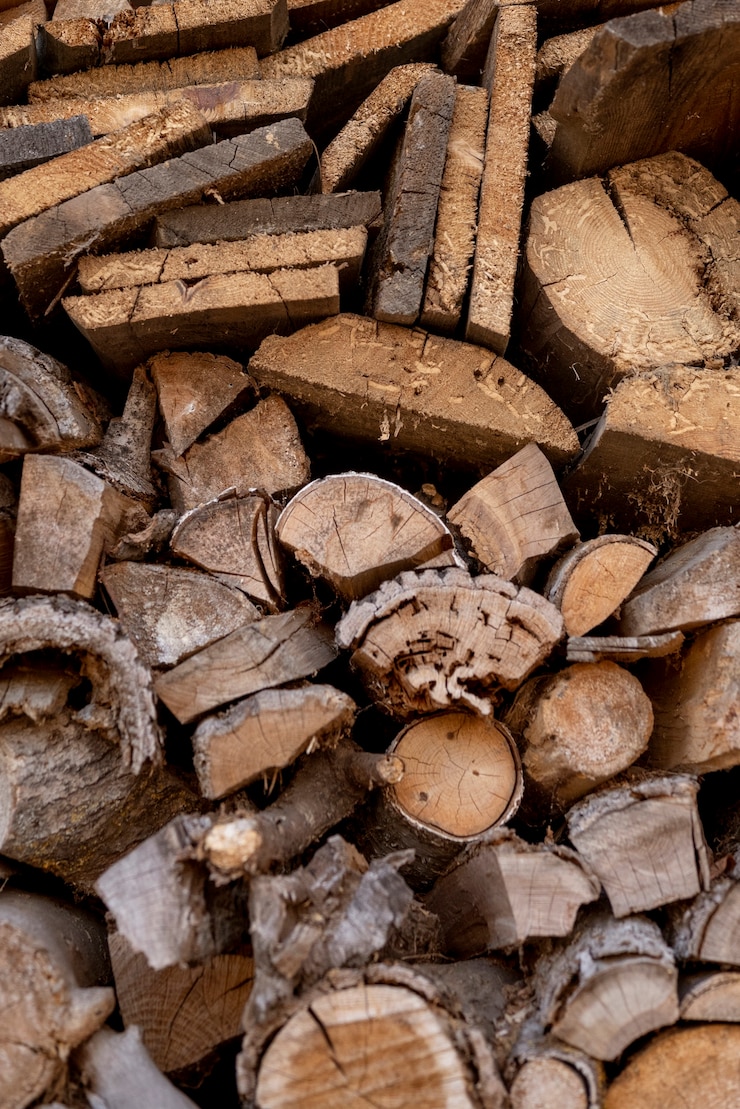 मुफ़्त फोटो low angle wood logs arrangemet