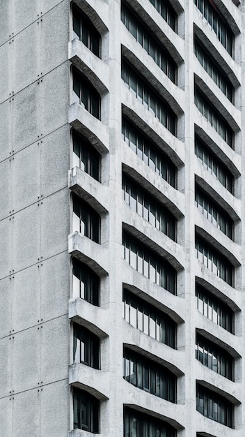 Free photo low view modern skyscrapers office buildings