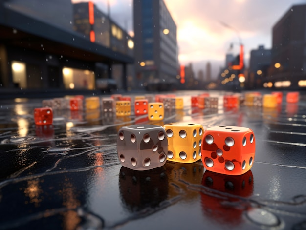 Free photo lucky dice game background