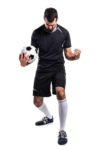 Free photo lucky football player