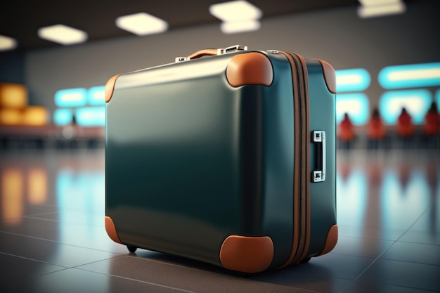 Luggage in airport departure terminal Travel concept