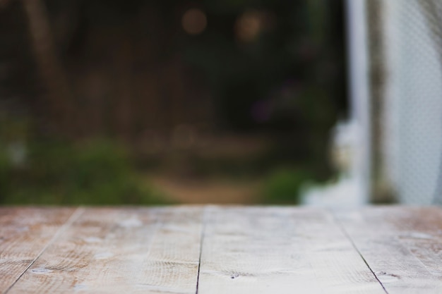 Free photo lumber tabletop in nature