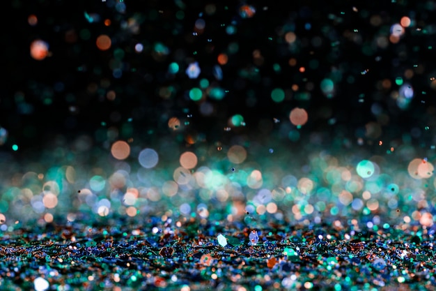 Free photo luminescent multicolored glitter