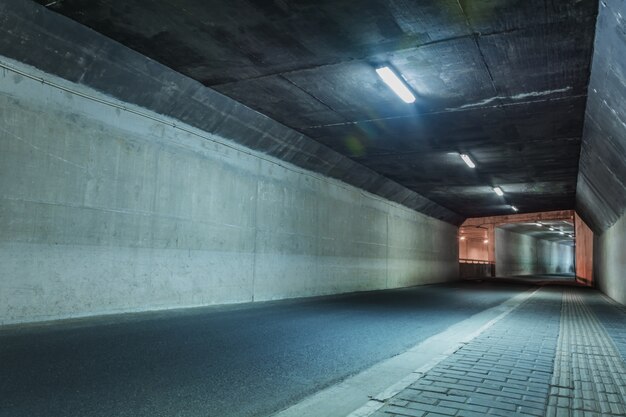 Luminous tunnel without cars