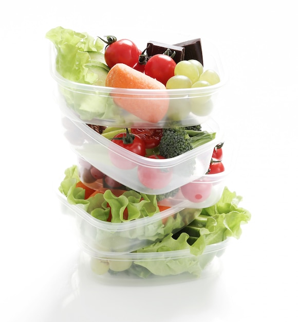 Lunch boxes with healthy food