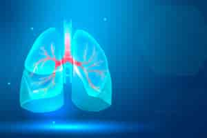 Free photo lung banner for respiratory system smart healthcare