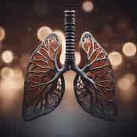 Free photo lungs anatomy on bokeh background 3d rendering