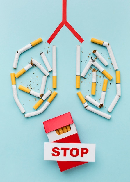 Foto gratuita polmoni formati da sigarette