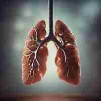 Foto gratuita l'anatomia umana dei polmoni 3d rende lo sfondo medico
