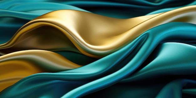 Бесплатное фото Роскошные синие и золотые формы смешиваются в танце абстрактной элегантности.