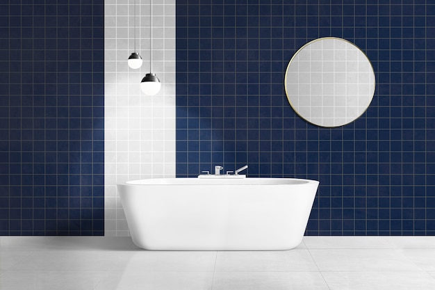 Роскошная ванная комната с аутентичным дизайном интерьера