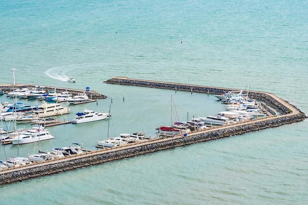 Luxury boat yachts on the dock