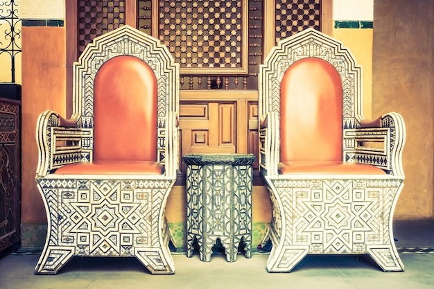 Free photo luxury chair with morocco style