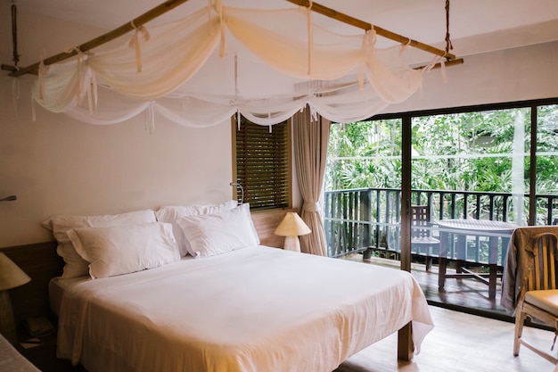 luxury and chill bedroom in hotel