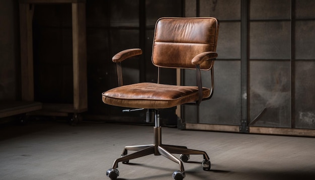 Роскошное кожаное кресло в современном офисном дизайне, созданное искусственным интеллектом