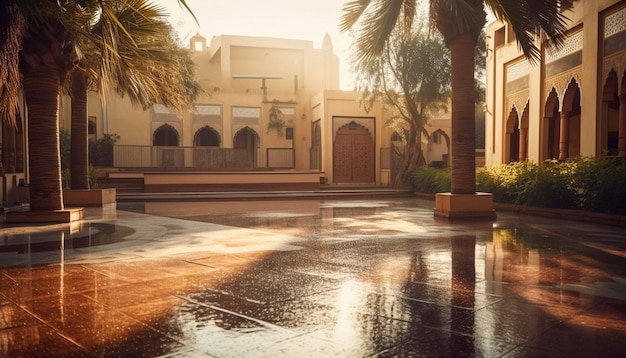 Luxury oasis of spirituality reflects Arabian history culture generated by AI