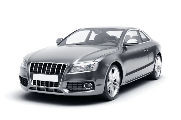 9 Coupe Car Mockup - Bak Half Side View Free