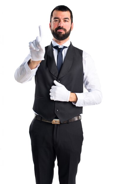 Luxury waiter counting one