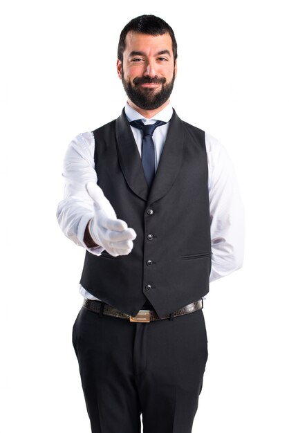 Luxury waiter making a deal