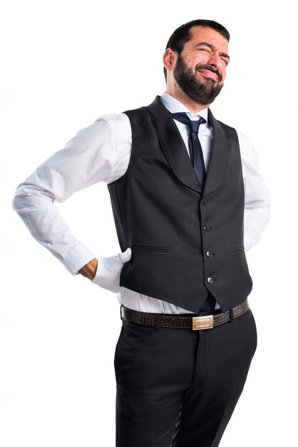 Luxury waiter with back pain