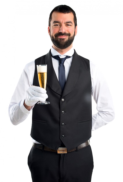 Luxury waiter with champagne