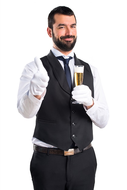 Free photo luxury waiter with champagne