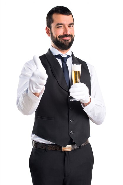 Luxury waiter with champagne