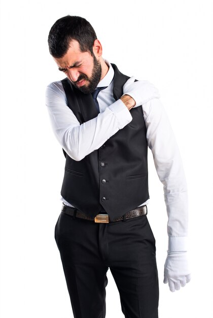 Luxury waiter with shoulder pain