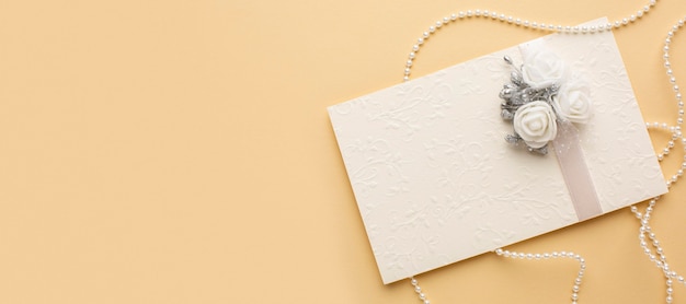 Luxury wedding concept envelope with flowers