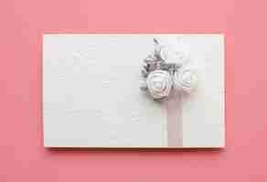 Free photo luxury wedding concept top view envelope