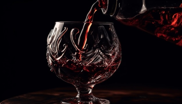 Бесплатное фото Роскошный виски, разливающий кристальное отражение, праздничная волна, созданная искусственным интеллектом