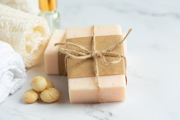 Free photo macadamia soap skin care treatment