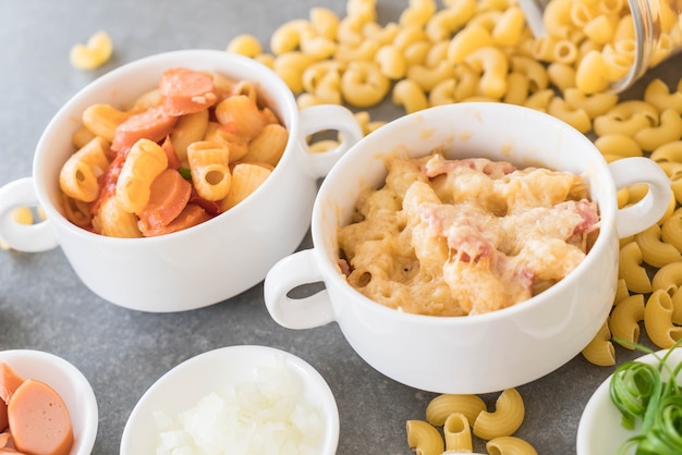 macaroni cheese and ham